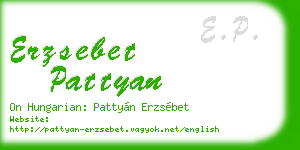 erzsebet pattyan business card